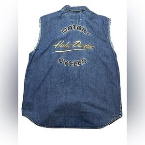 Harley-Davidson Blue Denim Top with Embroidered Logo